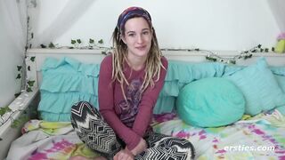 Maren Fondling Her Hairy Bush to Sweet Orgasm