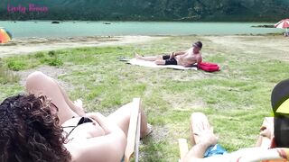 Voyeur masturbates on the beach in front of my husband