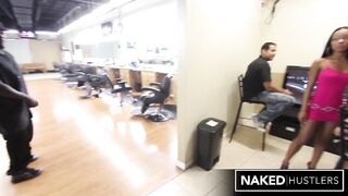 Barbershop After Hours: Jayla Foxx and Tila Flame Turn Up the Heat and get fucked