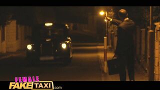 Female Fake Taxi Lesbians have pussy licking wrestle fun