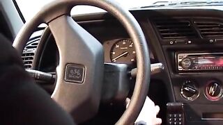 Stunning brunette French babe fucked in the public parking