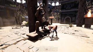 A statue is fucking Lara Croft while 1,000 viewers are watching.