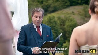BRIDE4K. Blonde bride with natural tits enjoyed a good fuck. Hot sex with Andrea & Falco White