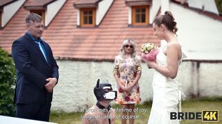 BRIDE4K. Blonde bride with natural tits enjoyed a good fuck. Hot sex with Andrea & Falco White