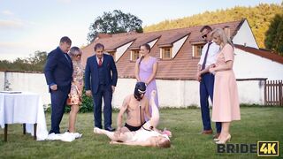 BRIDE4K. Blonde bride with natural tits enjoyed a good fuck. Hot sex with Andrea & Falco White