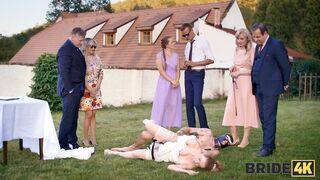 BRIDE4K. Blonde bride with natural tits enjoyed a good fuck. Hot sex with Andrea & Falco White