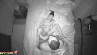 CAUGHT! Night vision camera catches intimate moments of pornstar couple