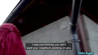 Public Agent - big tits goth girl wife going through divorce lets a stranger cum inside her outside