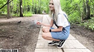 Walking with cum in panties after risky public sex