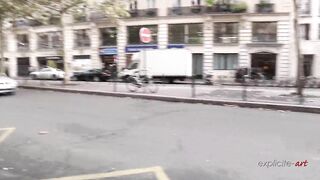 Very intense anal sex in a limousine driving on Paris boulevards
