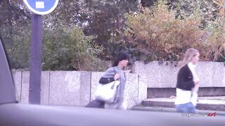 Very intense anal sex in a limousine driving on Paris boulevards