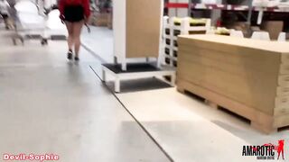 Devil-Sophie: Heavy public blowjob in the furniture store
