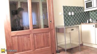 Amateur big titted chick lezzin up a mature slut