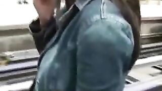 Lesbian friends go wild in public