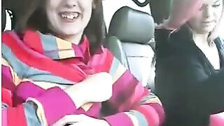  lesbians inside car in parking lot