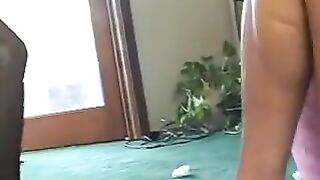 Middle-aged women in lingerie have hot orgy in living room