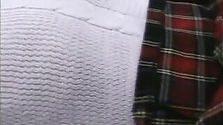 Blonde MILF licks schoolgirl's pussy while schoolgirl fondles her perky tits