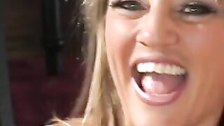Whores with huge tits show their pussies and play with dildos 