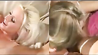 Whores with huge tits show their pussies and play with dildos 