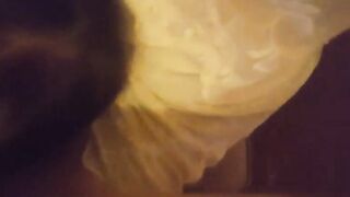 teen getting her pussy licked in public in a restaurant.