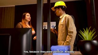 Internet service worker Thiago Lopez hooks up wifi to busty milf Daniela Gomez
