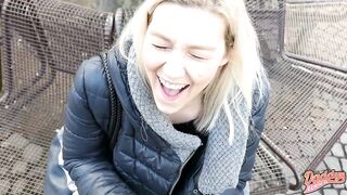 Public orgasm right in the city center
