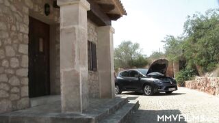 Gorgeous wife fucks a bearded creeper