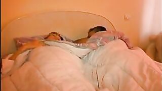 Amateur French couple in 3some anal fucking with Papy Voyeur