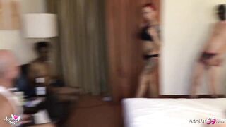 No Condom Creampie Gangbang for German Redhead Teen Hooker