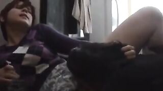 Two amateur lesbians on the floor