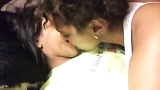 2 Cute Black Lesbians Make Out In Bed