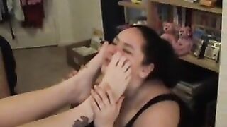 Lesbian BBW foot worship 2