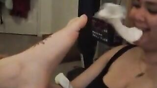 Lesbian BBW foot worship 2