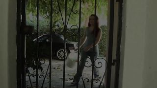 redhead has fun with the maid