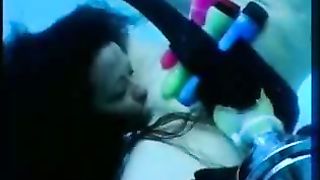 Scuba Girls Try Their Toys In The Pool