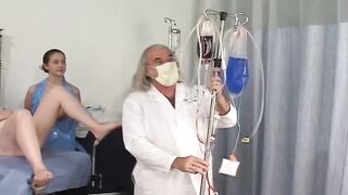 Four sexy ladies getting pleased in the doctors room