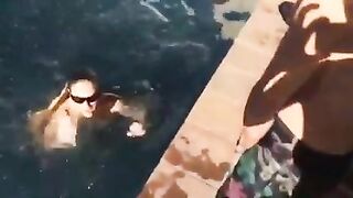 Kristanna Loken - topless girls kissing in pool