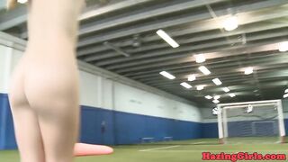 Athletic coeds eat pussy after playing sports