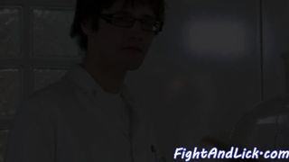 Glamour babe fingered after fighting 