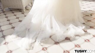 TUSHY Runaway bride Sybil has anal adventure before wedding