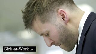 The busty coworker Ania Kinski wants anal sex