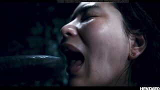Sexy Asian Girl Gets Eaten By Monster In Abandoned Warehouse And Ends Up Filled With Cum Cumflation