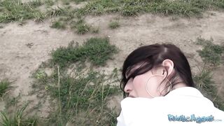 PublicAgent - young brunette with natural body shows off in public and has risky outdoor sex