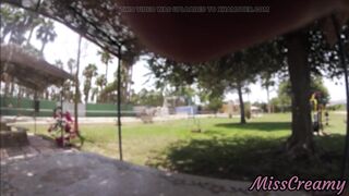 Real Flash - Naked in the public park I touch my stepfather's cock while strangers watch us