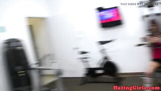 Amateur coeds eat and finger pussy in shower