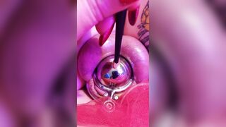 Chastity Femboy Pussy! Big Cock made into Tiny Pussy and Penetrated with Sounding Rod.