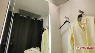Camera in fitting room, amateur video from locker room
