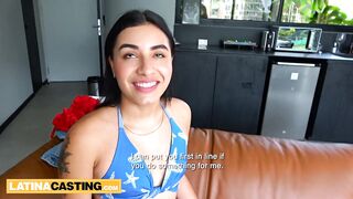 Small tits big booty Amateur 18yo Colombian hot POV cowgirl fake casting!