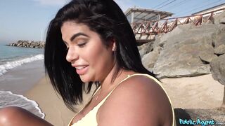 Beach Babe Fucked on a Public Beach and then in Private Swimming Pool - Public Agent