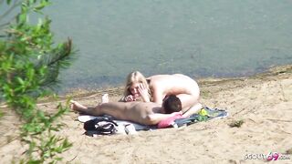 Real Teen Couple on German Beach, Voyeur Fuck with Stranger